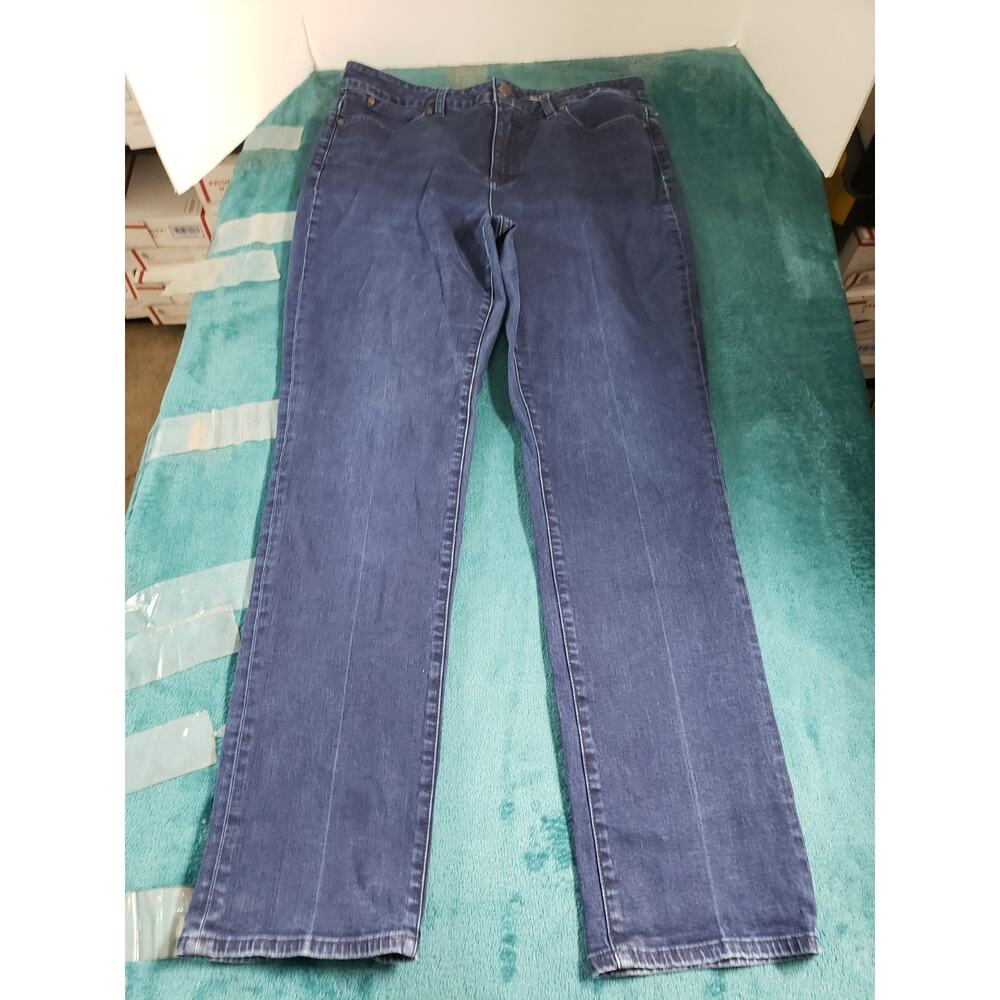 Talbots Jeans Size 12 Womens Blue Denim Pants Mid Rise Ladies Heritage Straight